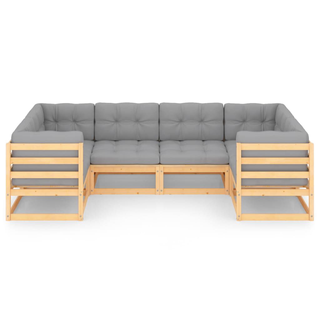 vidaXL 6 Piece Garden Lounge Set with Cushions Solid Pinewood