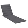 vidaXL 2-Person Garden Sun Lounger with Cushion Grey Solid Acacia Wood