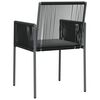 vidaXL Garden Chairs with Cushions 4 pcs Black 54x60.5x83.5 cm Poly Rattan