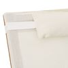 vidaXL Sun Lounger with Pillow White Textilene and Solid Wood Poplar