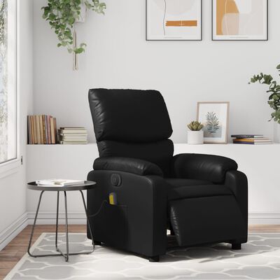 vidaXL Electric Massage Recliner Chair Black Faux Leather