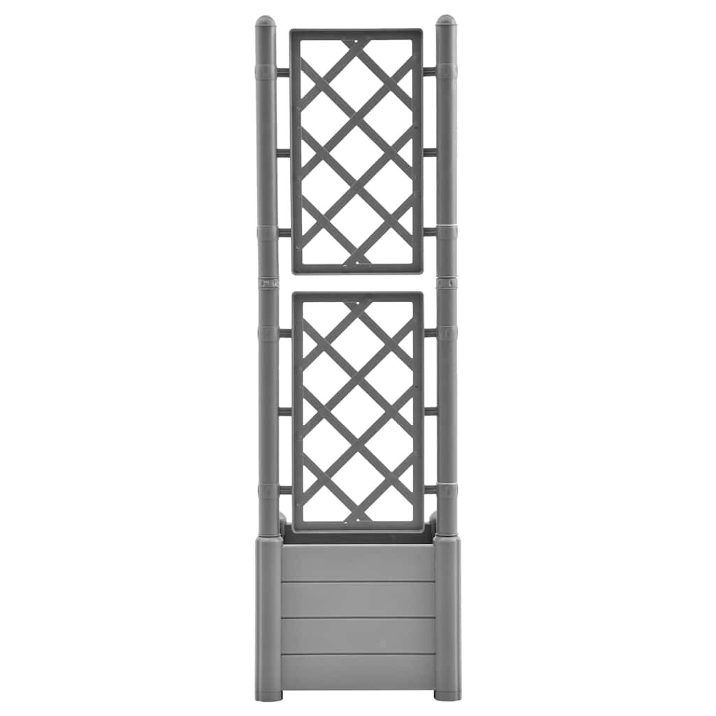 vidaXL Garden Planter with Trellis 43x43x142 cm PP Stone Grey
