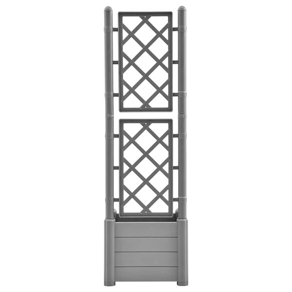 vidaXL Garden Planter with Trellis 43x43x142 cm PP Stone Grey
