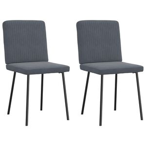 vidaXL Dining Chairs 2 pcs Dark Grey Velvet