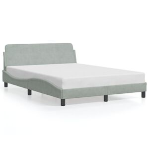 vidaXL Bed Frame "Dover" Light Grey 137x190 cm Double Velvet