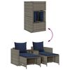 vidaXL 5 Piece Garden Sofa Set with Cushions Stackable Grey Poly Rattan