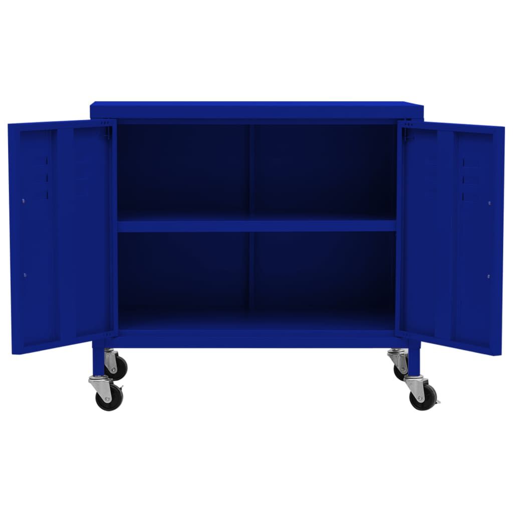vidaXL Storage Cabinet Navy Blue 60x35x56 cm Steel