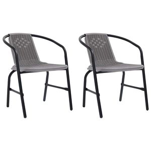 vidaXL Garden Chairs 2 pcs Plastic Rattan and Steel 110 kg