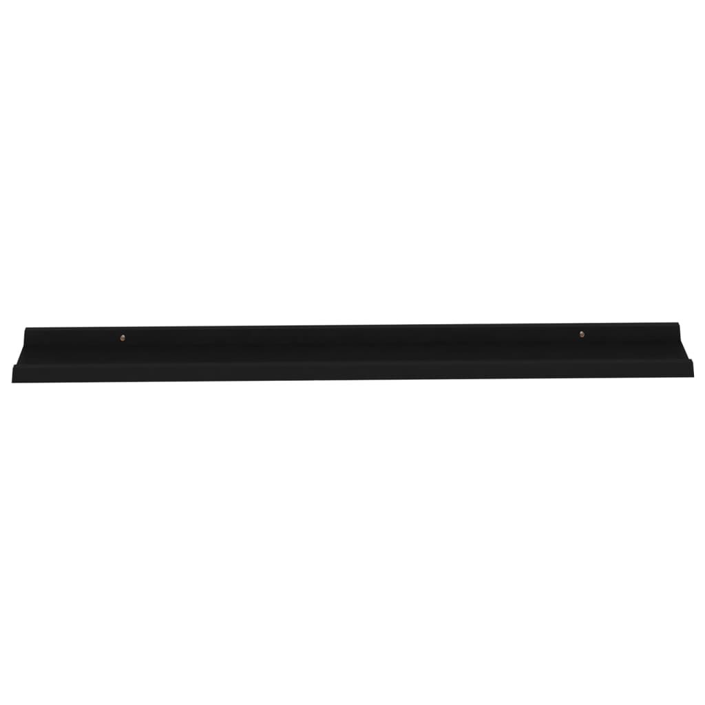 vidaXL Wall Shelves 2 pcs Black 115x9x3 cm