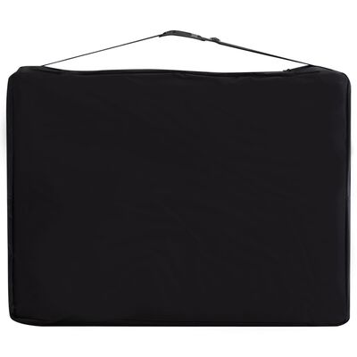 vidaXL 4-Zone Foldable Massage Table Aluminium Black and Pink