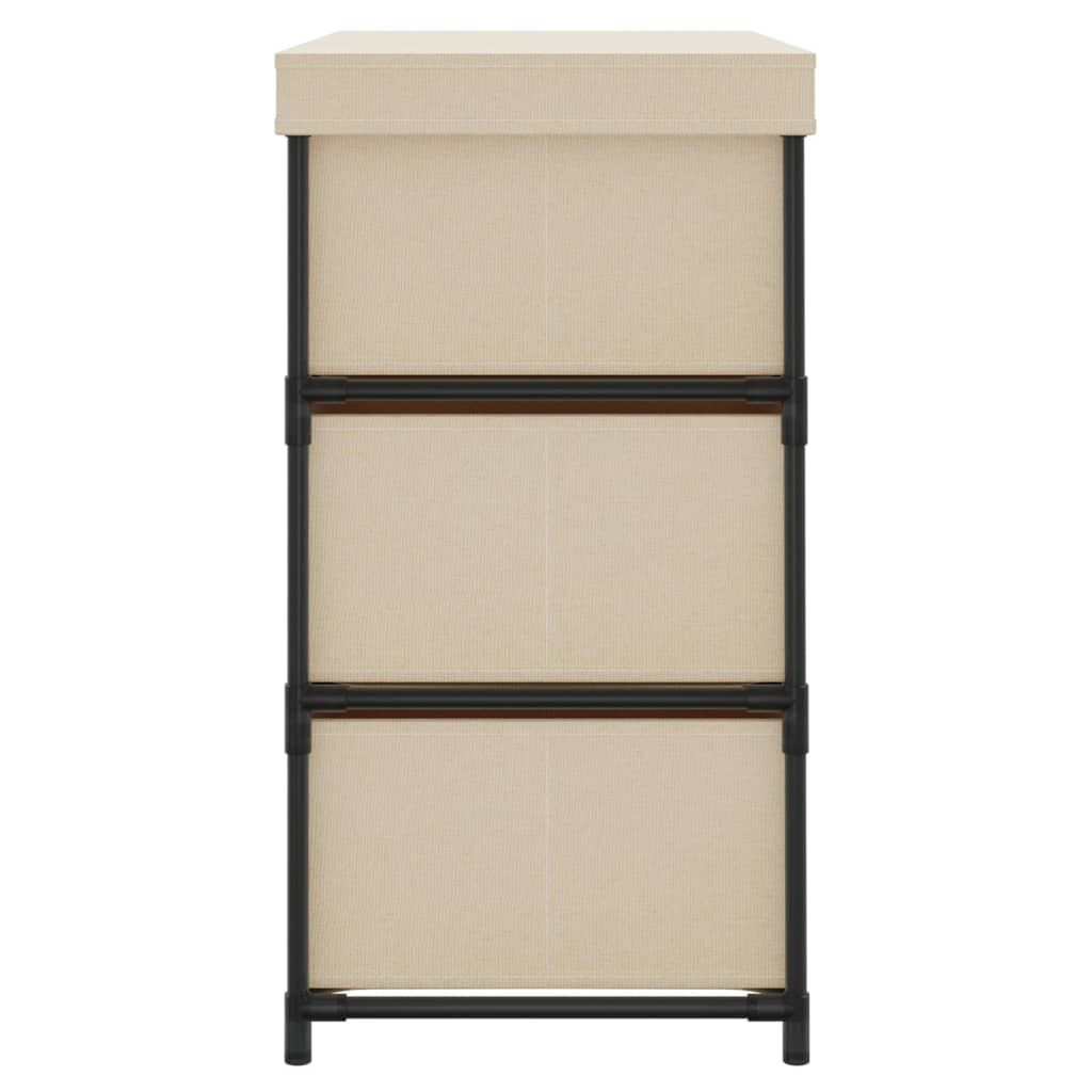 vidaXL Storage Cabinet with 6 Drawers 55x29x55 cm Cream Steel