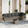 vidaXL 7 Piece Garden Sofa Set with Cushions Grey Poly Rattan