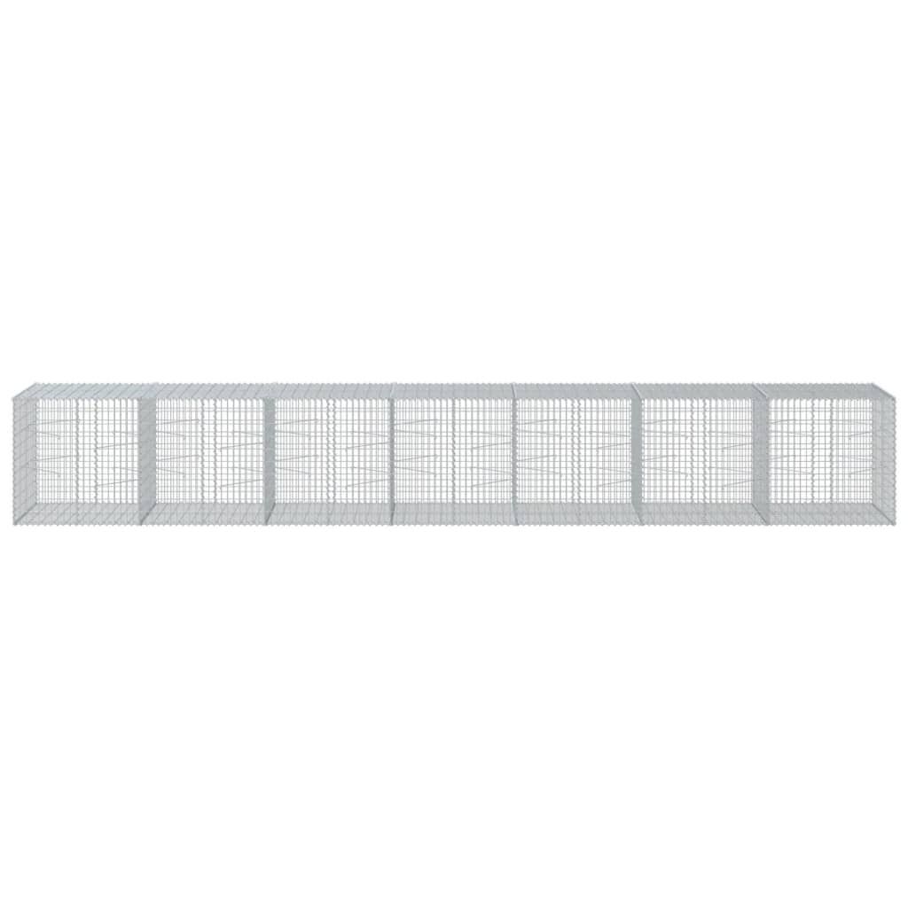vidaXL Gabion Basket with Cover 700x100x100 cm Galvanised Iron