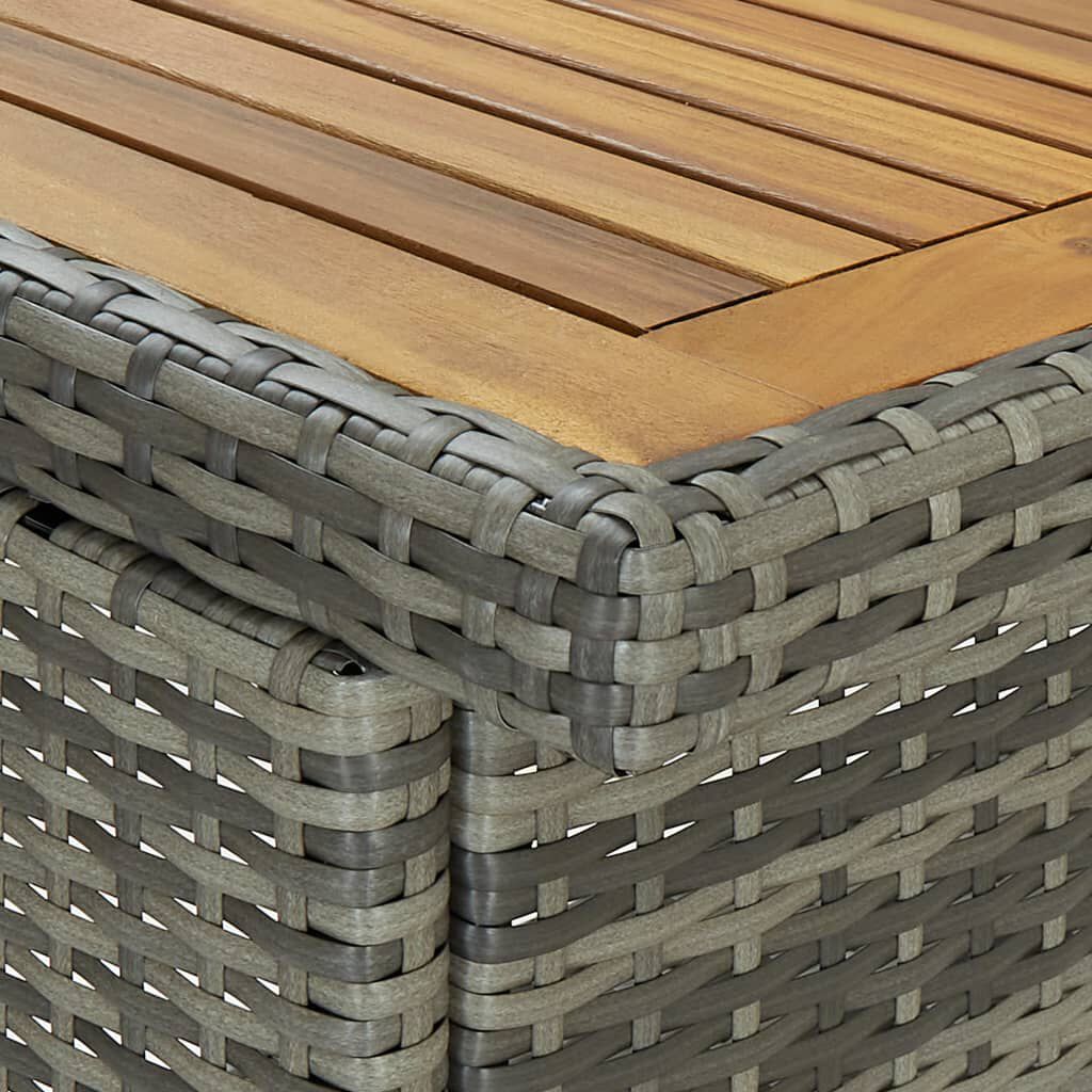 vidaXL 3 Piece Bar Set Poly Rattan Grey