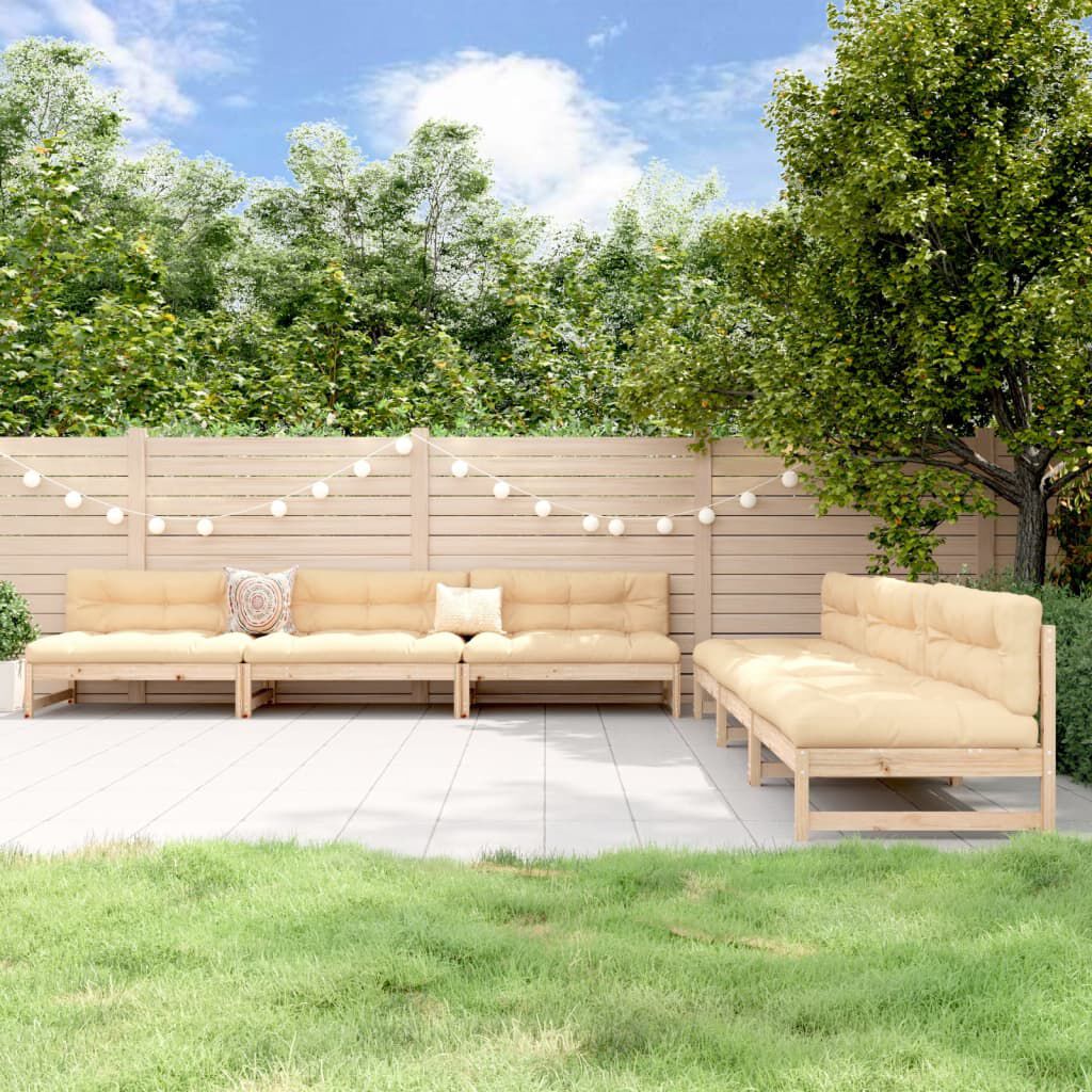 vidaXL 6 Piece Garden Lounge Set Solid Wood Pine