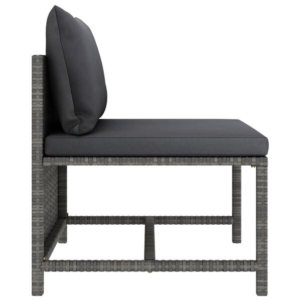 vidaXL 5 Piece Garden Sofa Set with Cushions Grey Poly Rattan