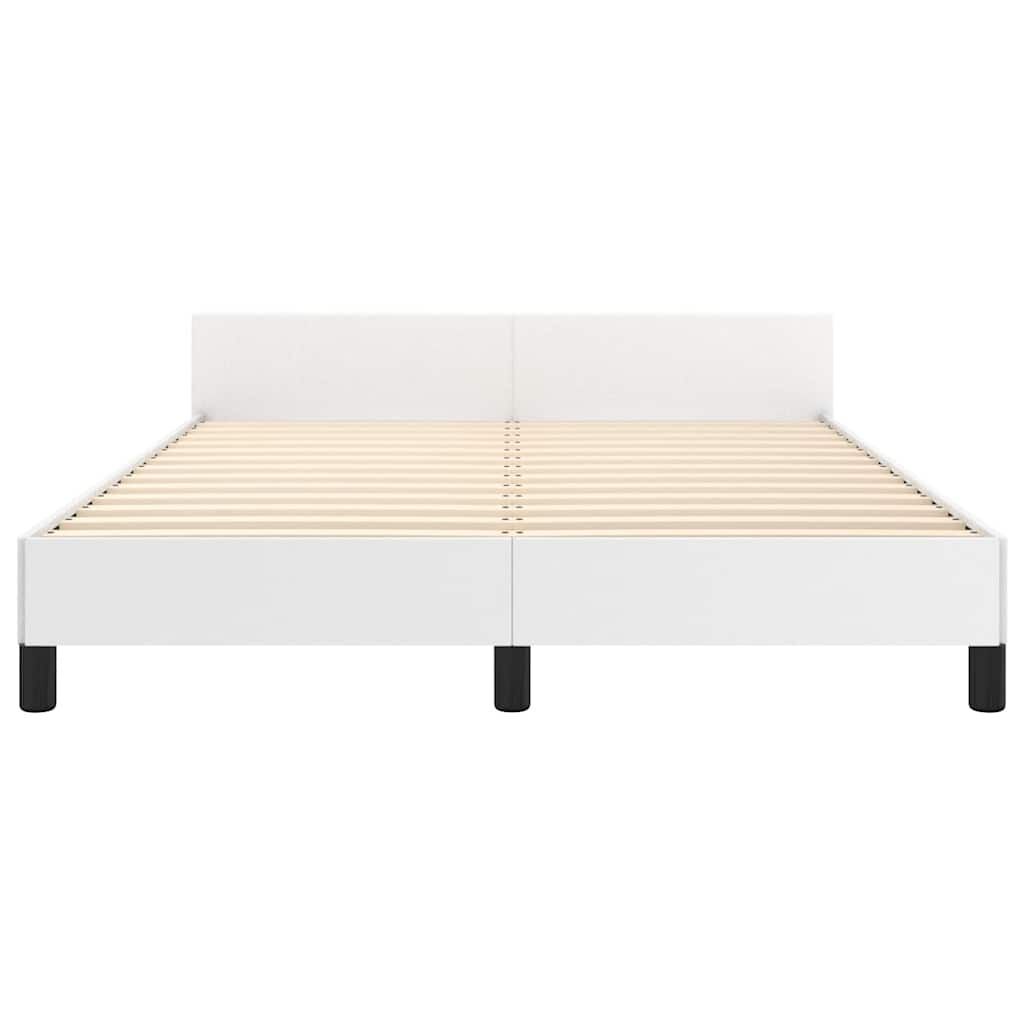 vidaXL Bed Frame without Mattress White Full Faux Leather