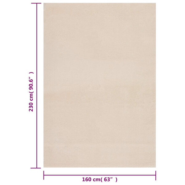 vidaXL Washable Rug Soft Shaggy Beige 160x230 cm Anti Slip