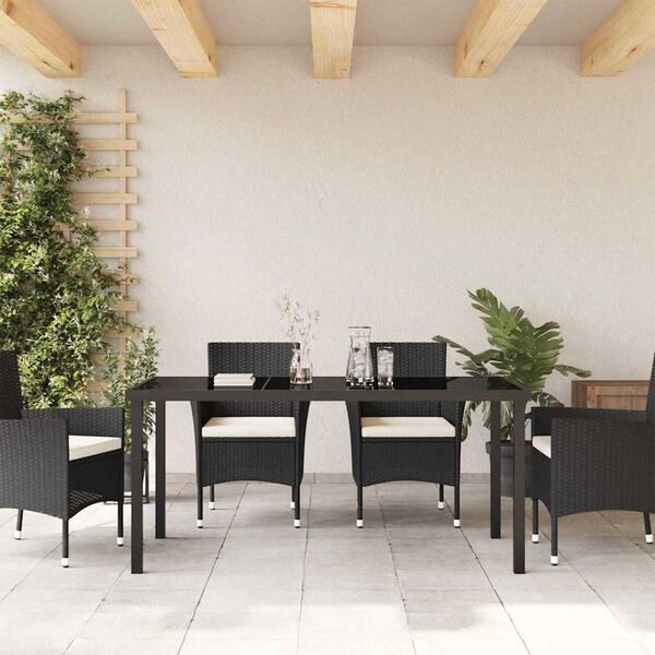 vidaXL Garden Table Black 160 x 80 x 73 cm Metal