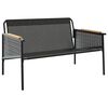 vidaXL Garden Bench with Cushions 116 cm Black Steel