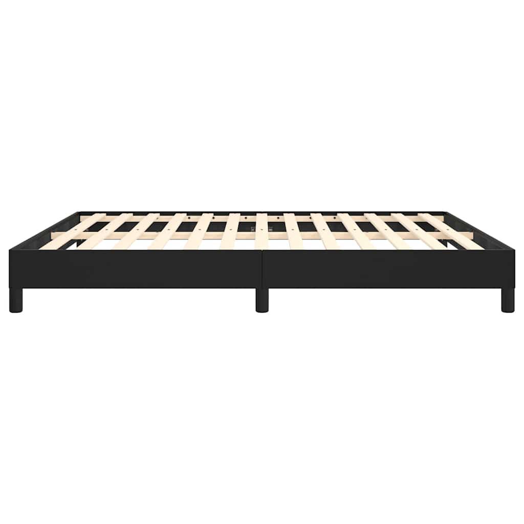 vidaXL Bed Frame without Mattress Black 193x203 cm King Faux Leather