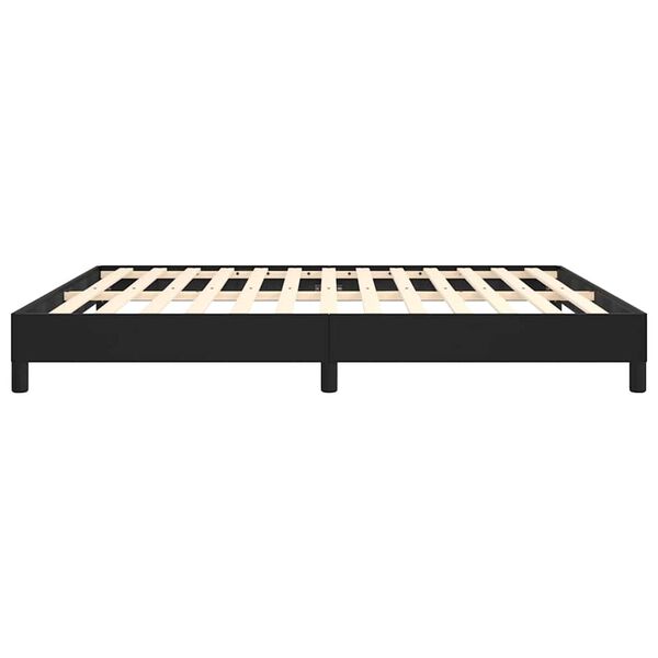 vidaXL Bed Frame without Mattress Black 193x203 cm King Faux Leather