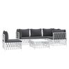 vidaXL 6 Piece Garden Lounge Set with Cushions White Steel