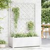 vidaXL Garden Planter with Trellis 100x43x142 cm PP White