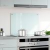 vidaXL Kitchen Backsplash White 70 x 50 cm Tempered Glass