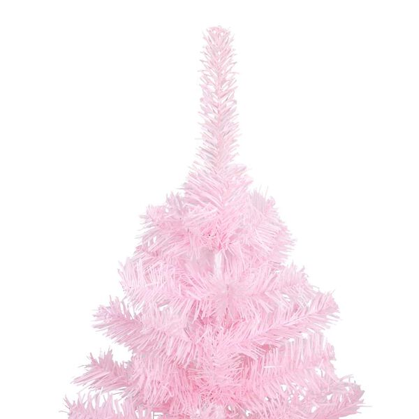 vidaXL Artificial Pre-lit Christmas Tree with Ball Set Pink 210 cm PVC