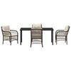 vidaXL Garden Dining Set with Cushion 5 pcs Brown Poly Rattan