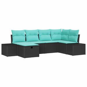 vidaXL Sofa Set with Cushion 7 pcs Poly Rattan