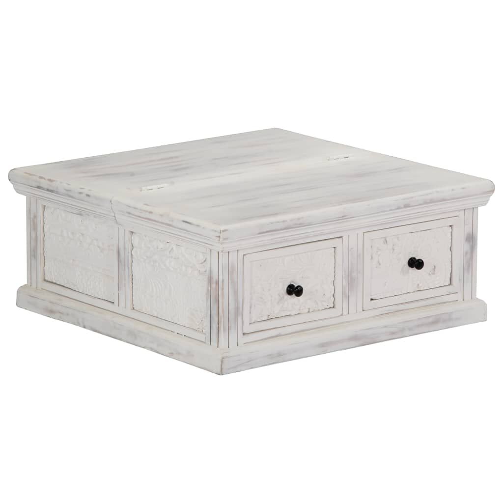 vidaXL Coffee Table White 70x70x30 cm Solid Mango Wood