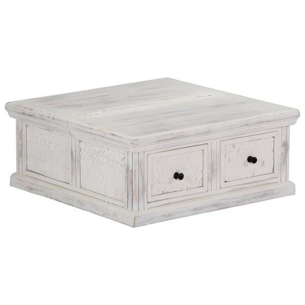 vidaXL Coffee Table White 70x70x30 cm Solid Mango Wood