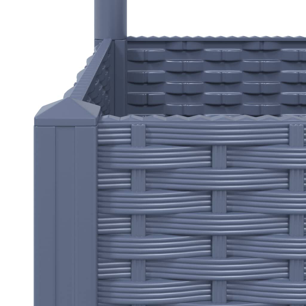 vidaXL Garden Planter with Trellis Blue Grey 40x40x121.5 cm PP