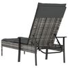 vidaXL Sun Lounger with Cushion Grey Poly Rattan