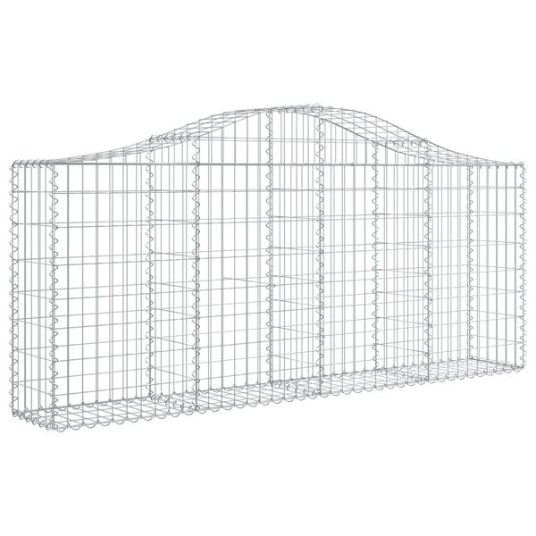 vidaXL Arched Gabion Baskets 9 pcs 200x30x80/100 cm Galvanised Iron