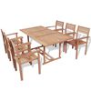 vidaXL 7 Piece Outdoor Dining Set Solid Teak Wood