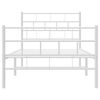 vidaXL Metal Bed Frame without Mattress with Footboard White 100x190cm