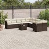 vidaXL 11 Piece Garden Sofa Set with Cushions Brown Poly Rattan