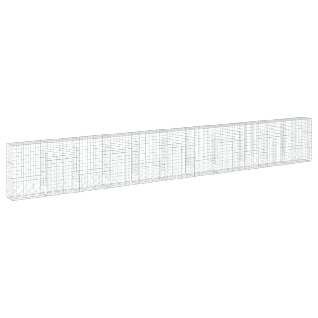 vidaXL Gabion Basket with Cover 1100x50x150 cm Galvanised Iron