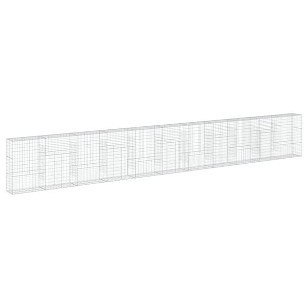 vidaXL Gabion Basket with Cover 1100x50x150 cm Galvanised Iron