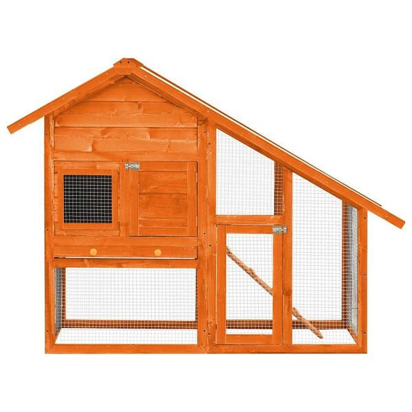 vidaXL Rabbit Hutch 140x63x120 cm Solid Firwood