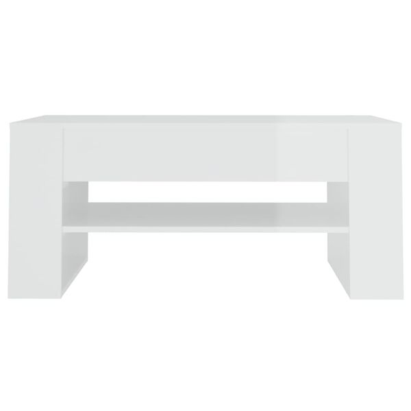 vidaXL Coffee Table High Gloss White 102x55x45 cm Engineered Wood