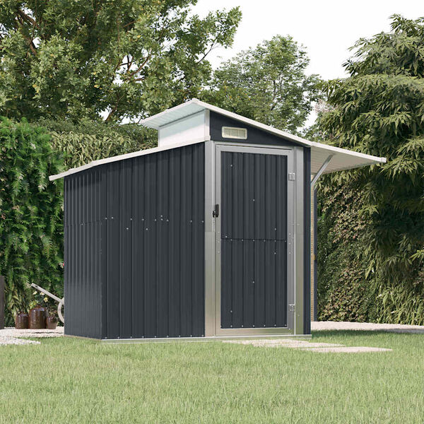 vidaXL Garden Shed Anthracite 270x130x208.5 cm Galvanised Steel