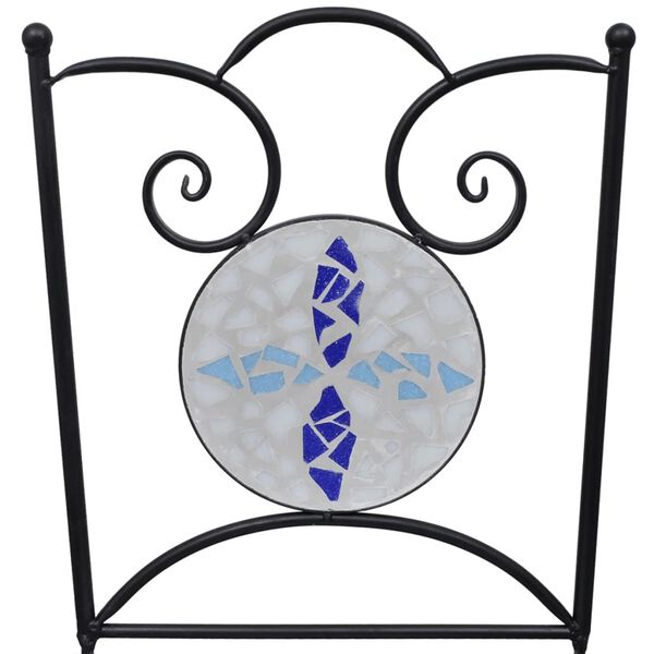 vidaXL 3 Piece Bistro Set Ceramic Tile Blue and White