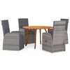 vidaXL 5 Piece Garden Dining Set Grey