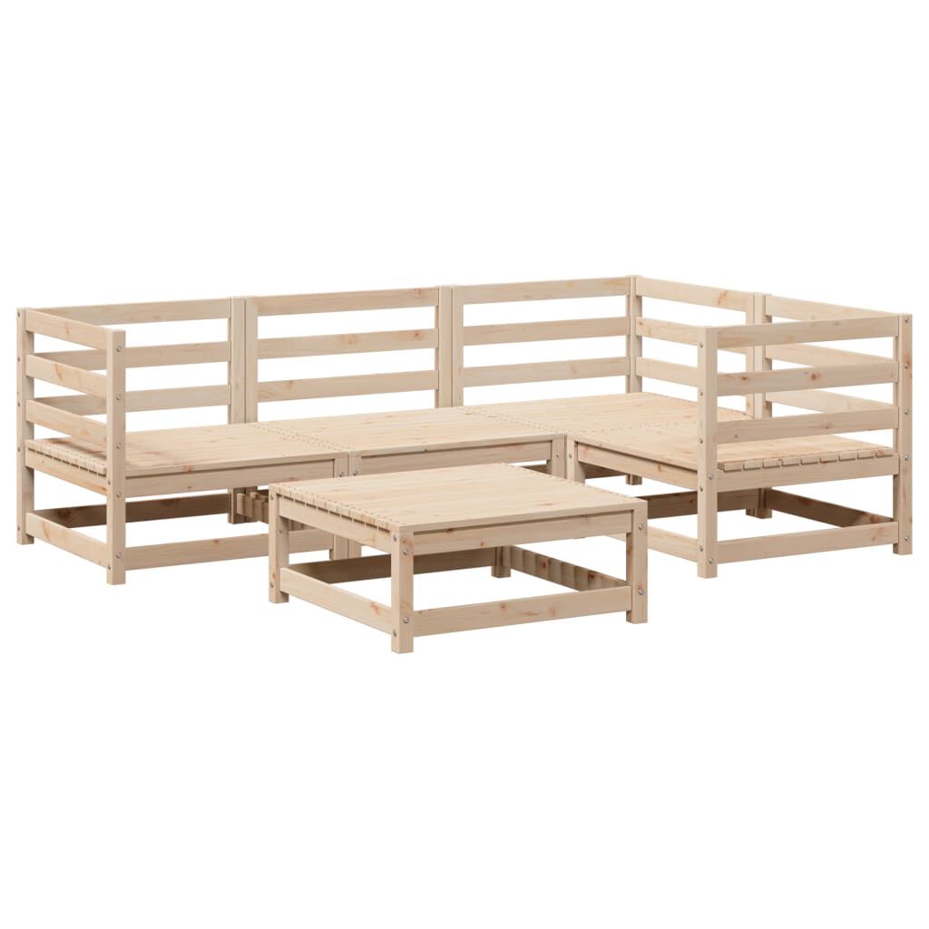 vidaXL 5 Piece Garden Sofa Set Solid Wood Pine