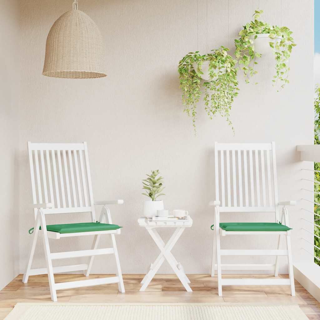 vidaXL Garden Chair Cushions 2 pcs Green 40x40x3 cm Oxford Fabric