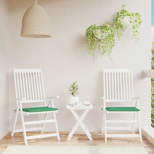 vidaXL Garden Chair Cushions 2 pcs Green 40x40x3 cm Oxford Fabric